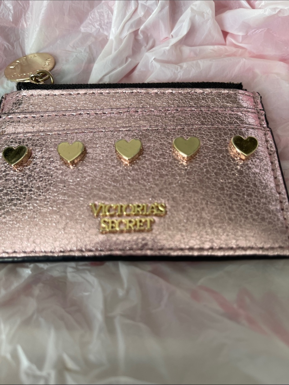 Victoria’s Secret Pink Gold Heart Card Wallet - Picture 3 of 5